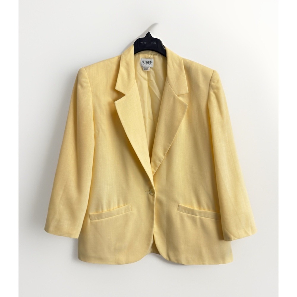 Koret Vintage Women's Size 10 Blazer Suit‎ Jacket Yellow Classic Pockets